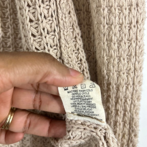Billabong Womens Cardigan S/P Beige Open Knit Long Sleeve Pockets Casual - Picture 6 of 8
